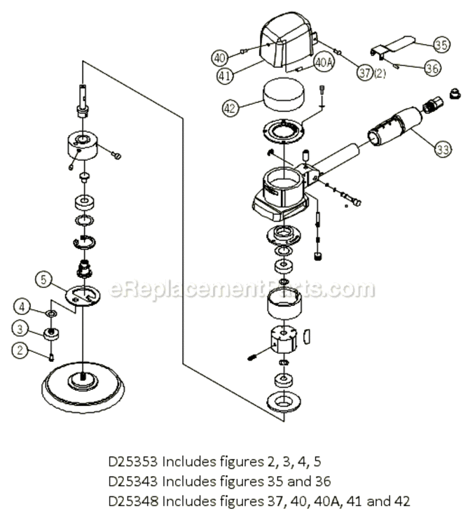 Page A Diagram and Parts List for PTS1 Type 1 Porter Cable Sander Polisher